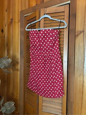 RACHEL Rachel Roy Red Strapless Mini Dress with White Star Print